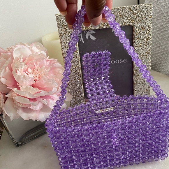 Adorable Purple Beaded Purse - Picture 7 of 7